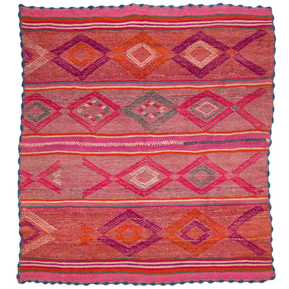 Intiearth vintage Peruvian Frazada multipurpose colorful textile