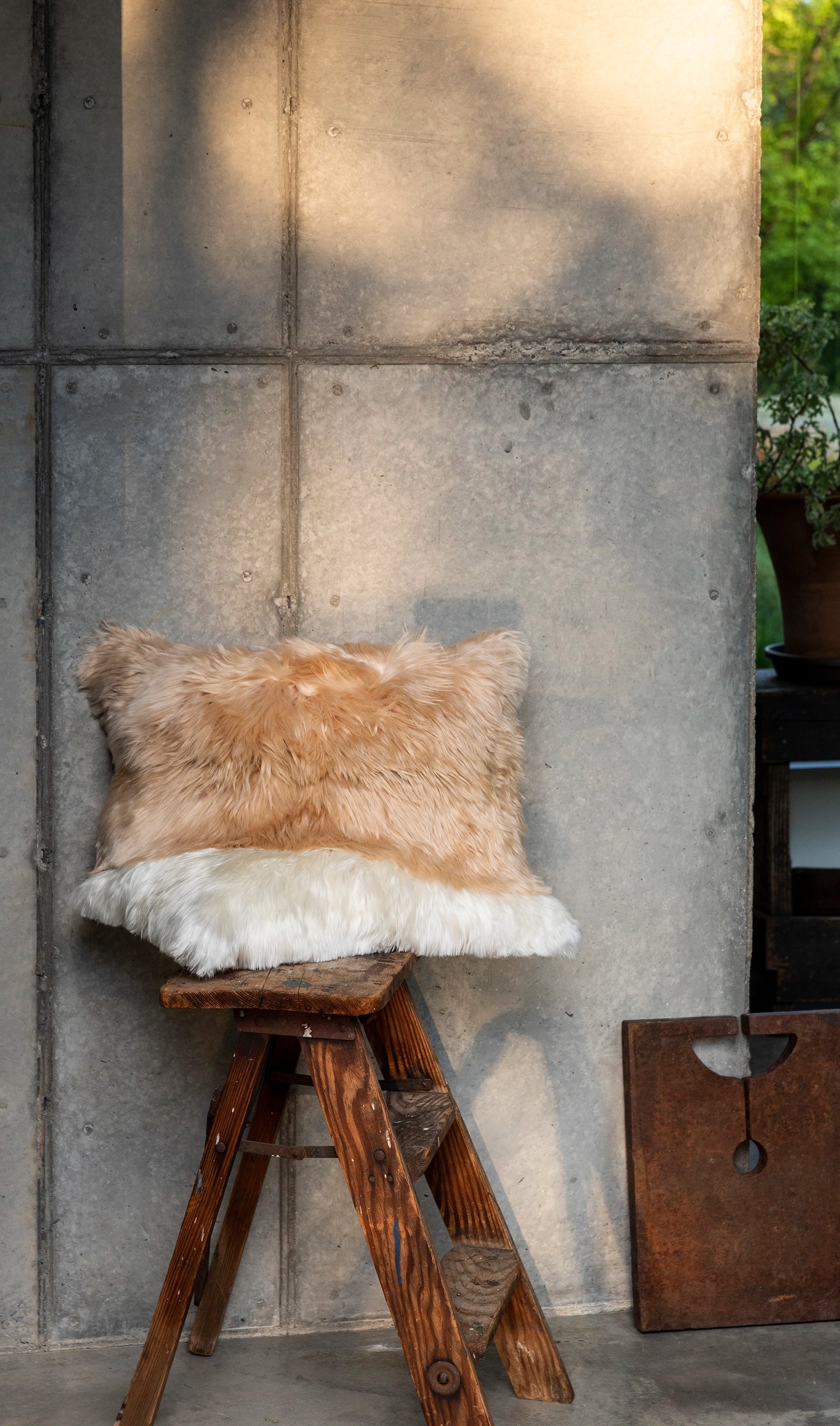 Intiearth_Suri_Alpaca_Lumbar_Pillows_on_stool